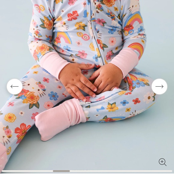 NEW Posh Peanut Springtime Blue Hello Kitty® Convertible One Piece Footie - Picture 6 of 6